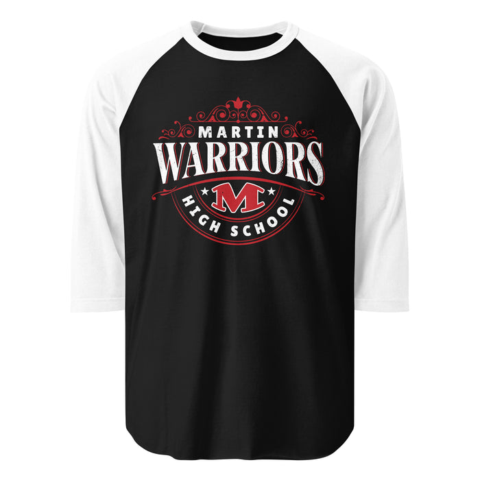 Martin High School Warriors Unisex 3/4 sleeve Raglan T-shirt 211