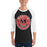 Man wearing Martin High School Warriors Unisex 3/4 sleeve Raglan T-shirt 215
