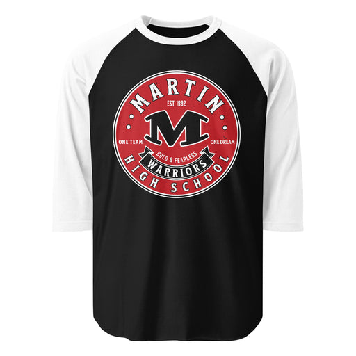 Martin High School Warriors Unisex 3/4 sleeve Raglan T-shirt 215