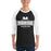 Man wearing Martin High School Warriors Unisex 3/4 sleeve Raglan T-shirt 202