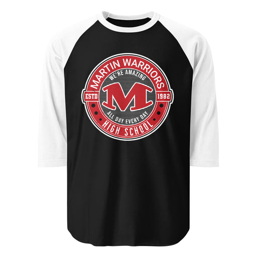 Martin High School Warriors Unisex 3/4 sleeve Raglan T-shirt 224