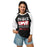 Woman wearing Martin High School Warriors Unisex 3/4 sleeve Raglan T-shirt 240