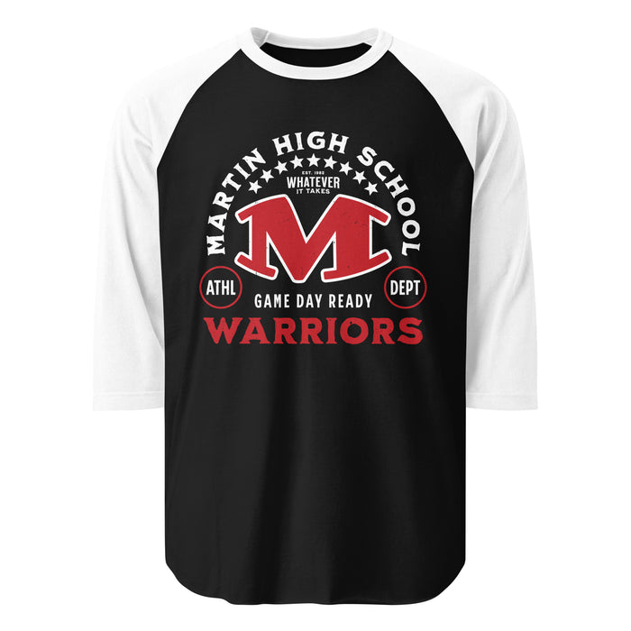 Martin High School Warriors Unisex 3/4 sleeve Raglan T-shirt 208
