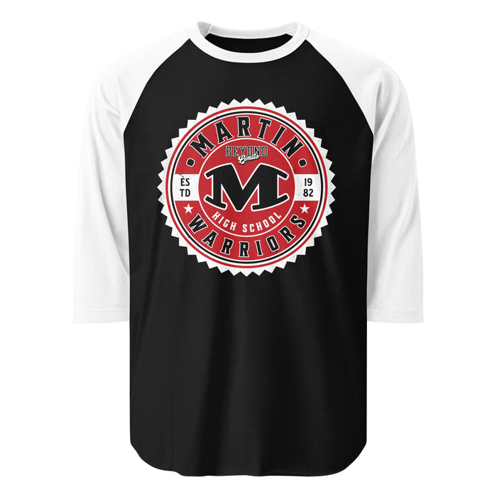 Martin High School Warriors Unisex 3/4 sleeve Raglan T-shirt 203