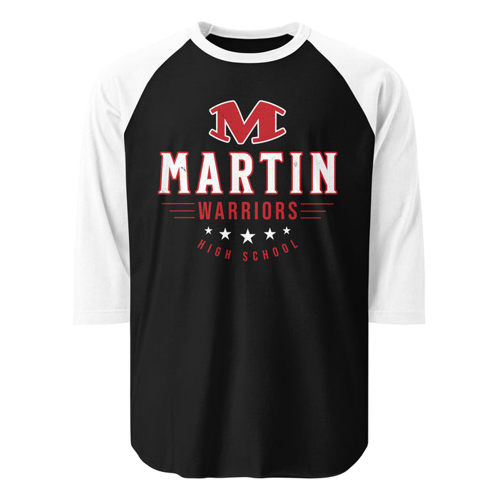 Martin High School Warriors Unisex 3/4 sleeve Raglan T-shirt 217