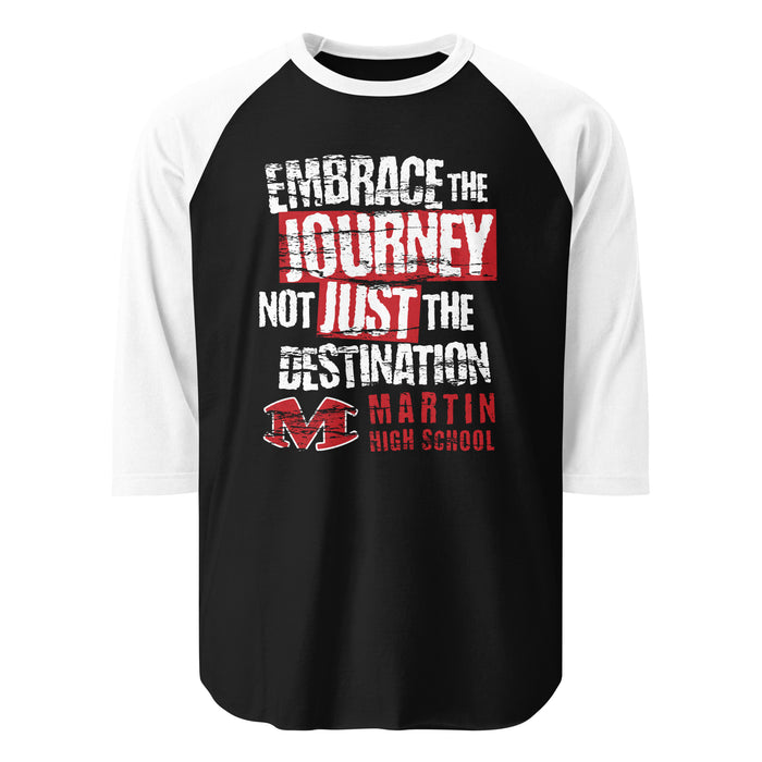 Martin High School Warriors Unisex 3/4 sleeve Raglan T-shirt 232