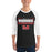 Man wearing Martin High School Warriors Unisex 3/4 sleeve Raglan T-shirt 049