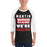 Man wearing Martin High School Warriors Unisex 3/4 sleeve Raglan T-shirt 231
