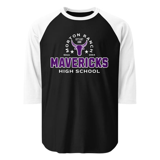 Morton Ranch High School Mavericks Unisex 3/4 sleeve Raglan T-shirt 222