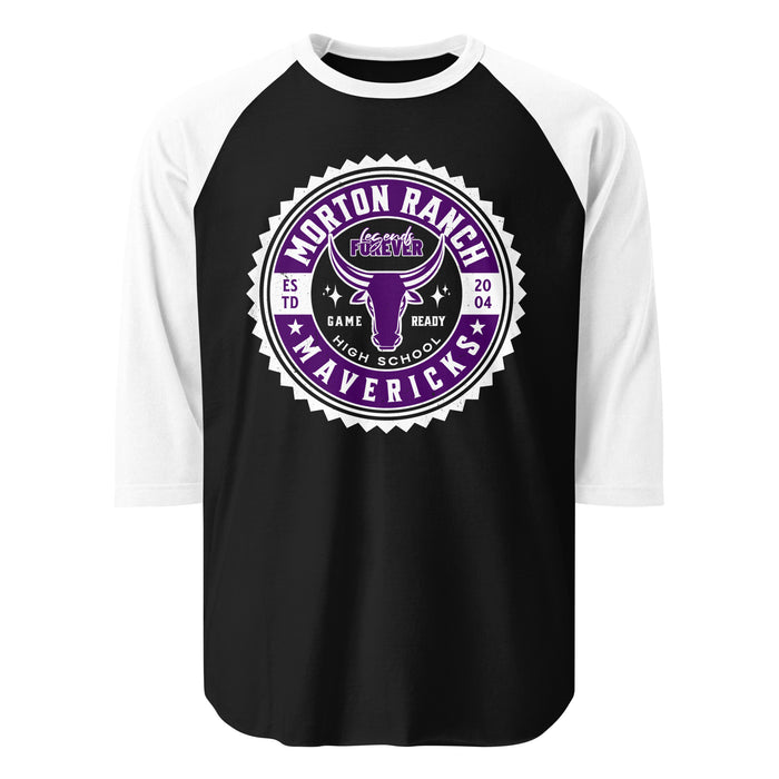 Morton Ranch High School Mavericks Unisex 3/4 sleeve Raglan T-shirt 203
