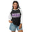 Woman wearing Morton Ranch High School Mavericks Unisex 3/4 sleeve Raglan T-shirt 098