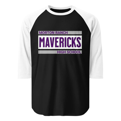 Morton Ranch High School Mavericks Unisex 3/4 sleeve Raglan T-shirt 098
