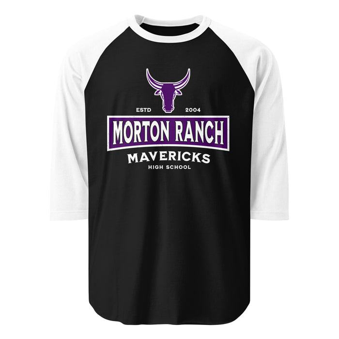 Morton Ranch High School Mavericks Unisex 3/4 sleeve Raglan T-shirt 202