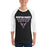 Man wearing Morton Ranch High School Mavericks Unisex 3/4 sleeve Raglan T-shirt 003