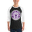 Man wearing Morton Ranch High School Mavericks Unisex 3/4 sleeve Raglan T-shirt 220