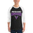 Man wearing Morton Ranch High School Mavericks Unisex 3/4 sleeve Raglan T-shirt 234