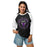 Woman wearing Morton Ranch High School Mavericks Unisex 3/4 sleeve Raglan T-shirt 214