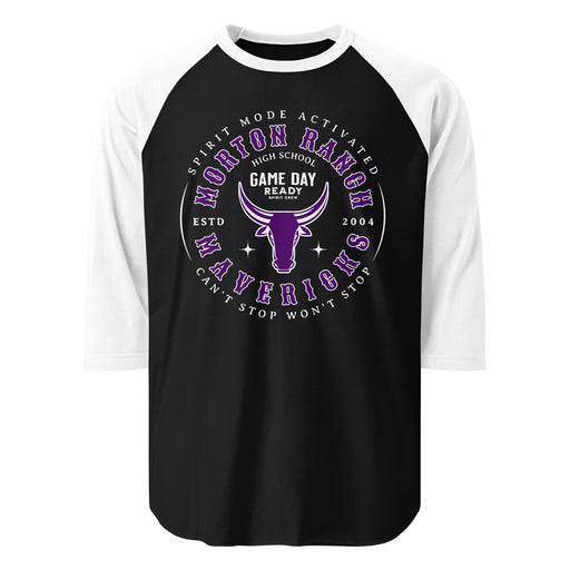 Morton Ranch High School Mavericks Unisex 3/4 sleeve Raglan T-shirt 214