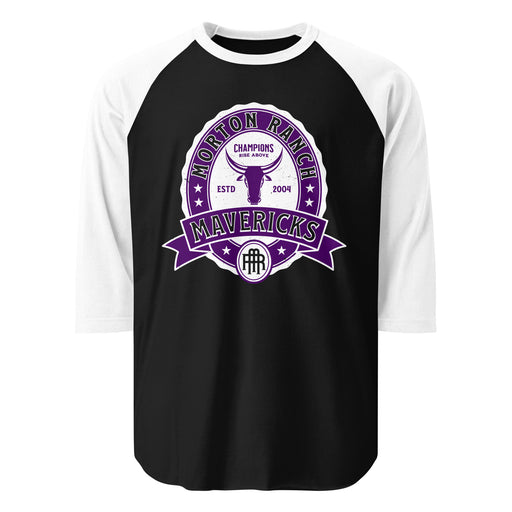 Morton Ranch High School Mavericks Unisex 3/4 sleeve Raglan T-shirt 212