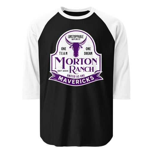 Morton Ranch High School Mavericks Unisex 3/4 sleeve Raglan T-shirt 219