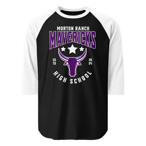 Morton Ranch High School Mavericks Unisex 3/4 sleeve Raglan T-shirt 213