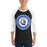 Man wearing New Caney High School Eagles Unisex 3/4 sleeve Raglan T-shirt 216