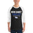 Man wearing New Caney High School Eagles Unisex 3/4 sleeve Raglan T-shirt 003