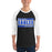 Man wearing New Caney High School Eagles Unisex 3/4 sleeve Raglan T-shirt 098
