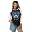 Woman wearing New Caney High School Eagles Unisex 3/4 sleeve Raglan T-shirt 204
