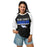 Woman wearing New Caney High School Eagles Unisex 3/4 sleeve Raglan T-shirt 024