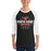 Man wearing North Shore High School Mustangs Unisex 3/4 Sleeve Raglan T-shirt 217