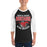 Man wearing North Shore High School Mustangs Unisex 3/4 Sleeve Raglan T-shirt 204
