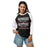 Woman wearing North Shore High School Mustangs Unisex 3/4 Sleeve Raglan T-shirt 237