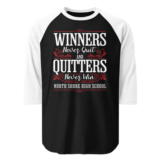 North Shore High School Mustangs Unisex 3/4 Sleeve Raglan T-shirt 237