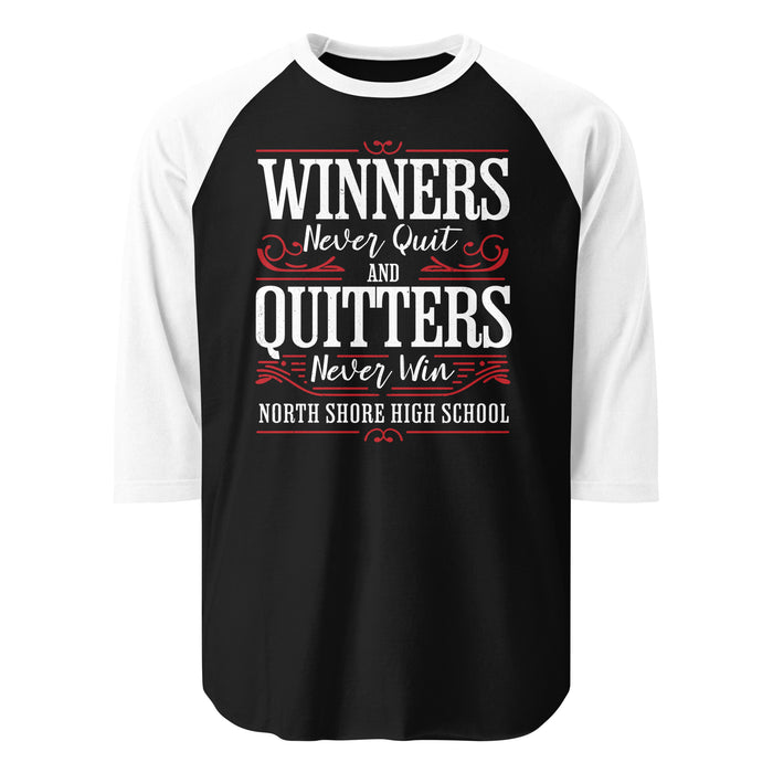 North Shore High School Mustangs Unisex 3/4 Sleeve Raglan T-shirt 237