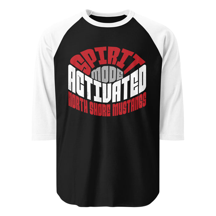 North Shore High School Mustangs Unisex 3/4 Sleeve Raglan T-shirt 242