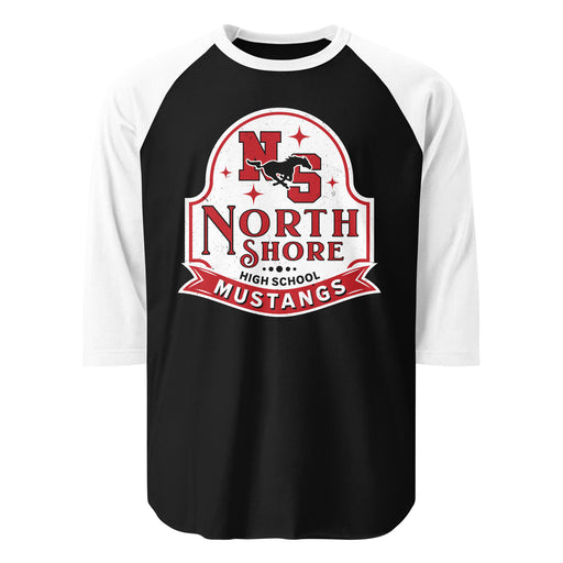 North Shore High School Mustangs Unisex 3/4 Sleeve Raglan T-shirt 219