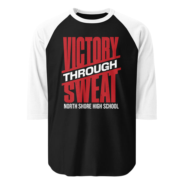 North Shore High School Mustangs Unisex 3/4 Sleeve Raglan T-shirt 241