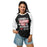 Woman wearing North Shore High School Mustangs Unisex 3/4 Sleeve Raglan T-shirt 232