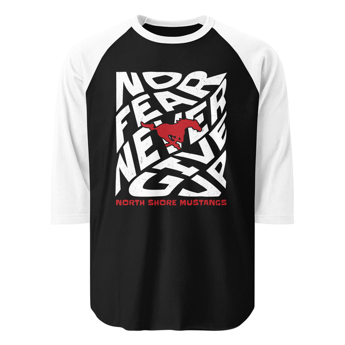 North Shore High School Mustangs Unisex 3/4 Sleeve Raglan T-shirt 236