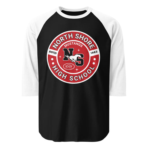 North Shore High School Mustangs Unisex 3/4 Sleeve Raglan T-shirt 239