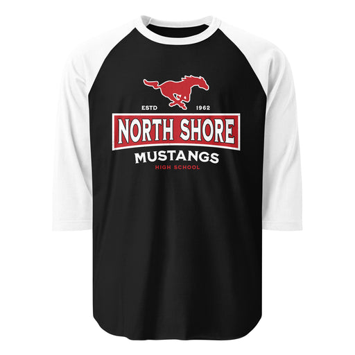North Shore High School Mustangs Unisex 3/4 Sleeve Raglan T-shirt 202