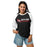 Woman wearing North Shore High School Mustangs Unisex 3/4 Sleeve Raglan T-shirt 200
