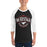 Man wearing North Shore High School Mustangs Unisex 3/4 Sleeve Raglan T-shirt 211