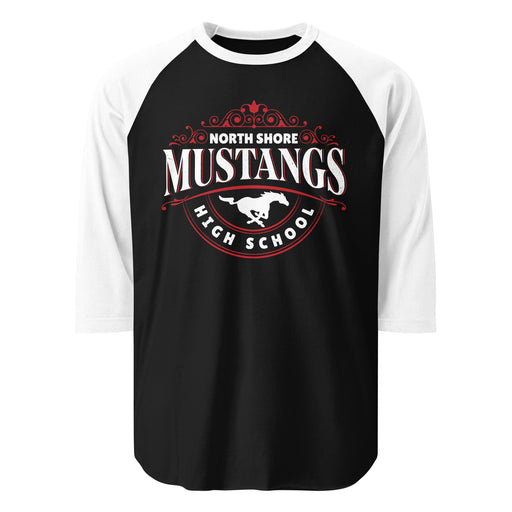 North Shore High School Mustangs Unisex 3/4 Sleeve Raglan T-shirt 211
