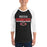 Man wearing Odessa High School Bronchos Unisex 3/4 sleeve Raglan T-shirt 024