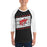 Man wearing Odessa High School Bronchos Unisex 3/4 sleeve Raglan T-shirt 223