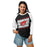 Woman wearing Odessa High School Bronchos Unisex 3/4 sleeve Raglan T-shirt 223