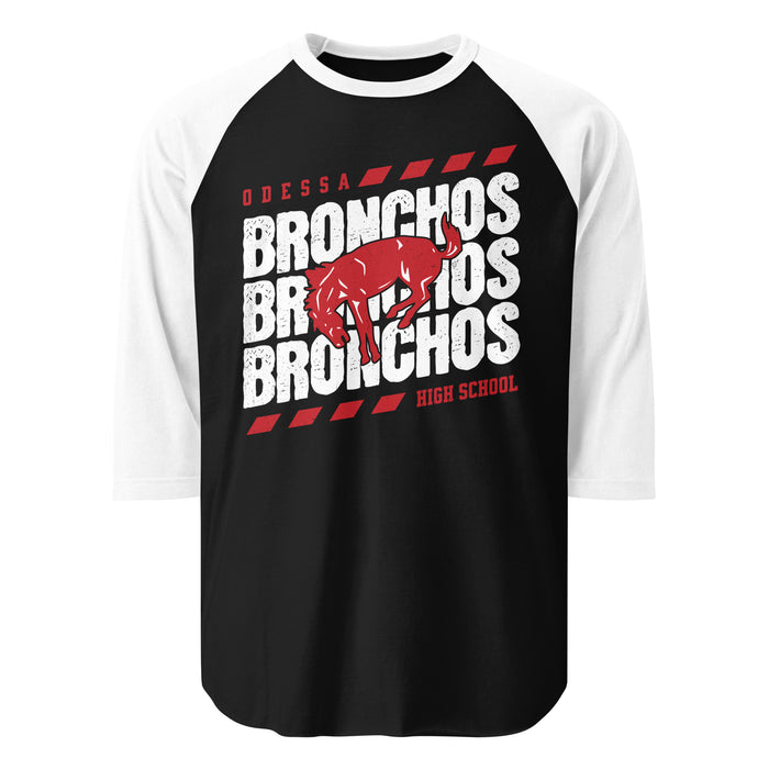 Odessa High School Bronchos Unisex 3/4 sleeve Raglan T-shirt 223