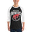 Man wearing Odessa High School Bronchos Unisex 3/4 sleeve Raglan T-shirt 213